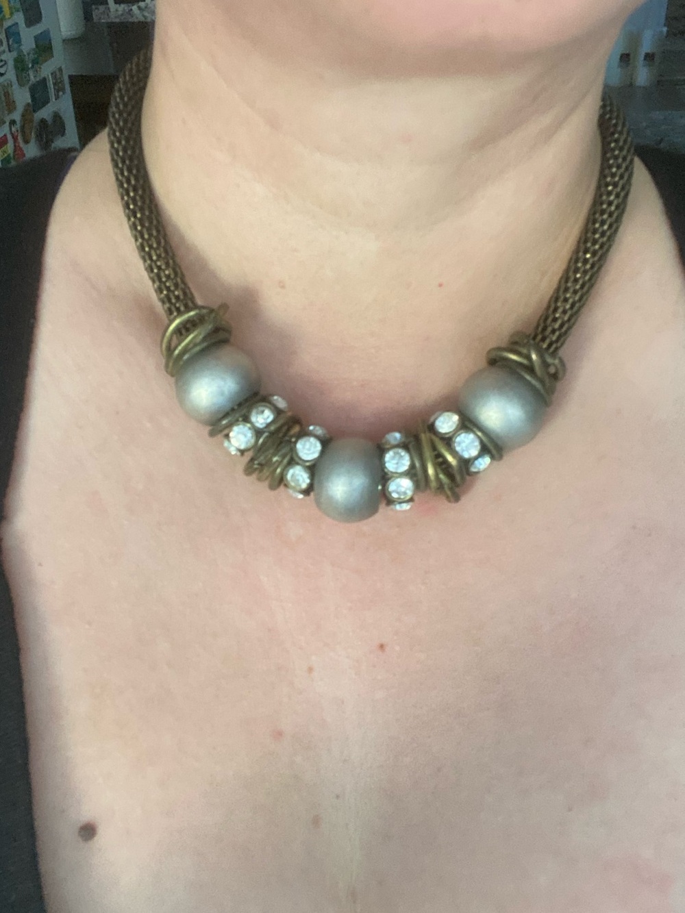 Vintage metallic statement necklace